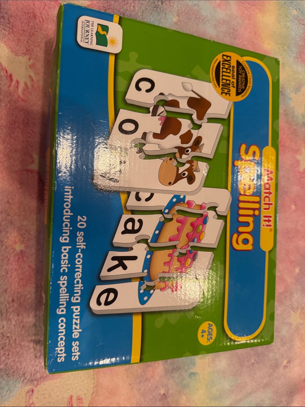 Match Spelling Puzzle Set - Green/Blue